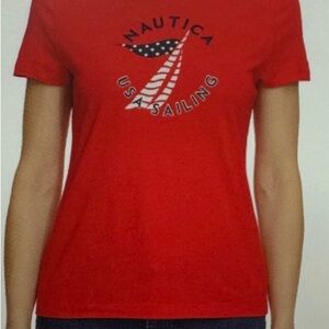 Nautica Red USA Sailing Tee